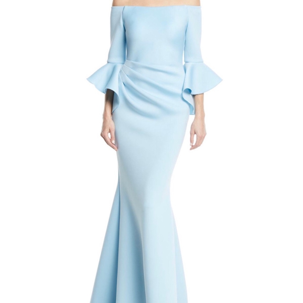 Jovani off the shoulder bell sleeve dress